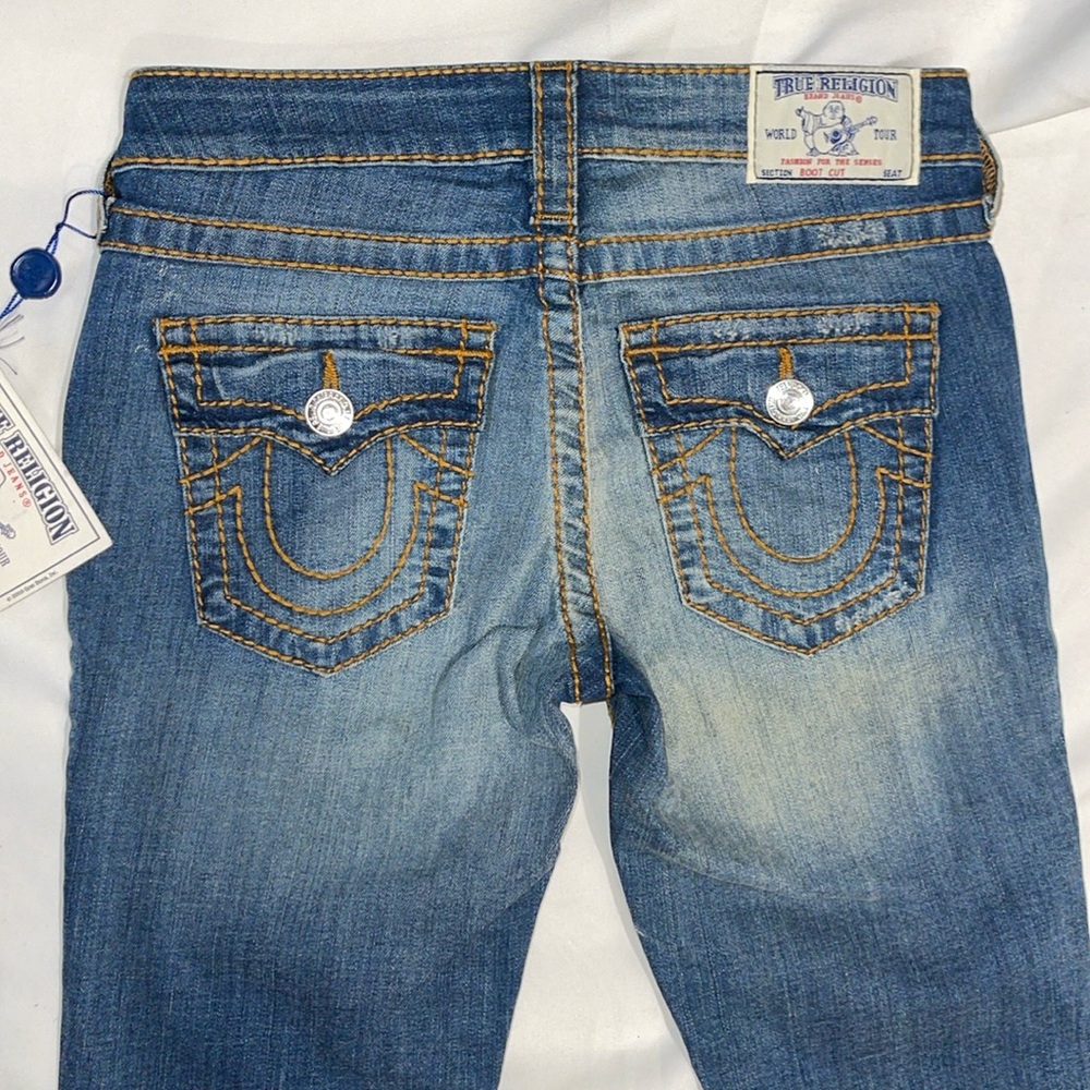 New True Religion Bootcut Flap Pocket Big T Sailing Reef Size 26